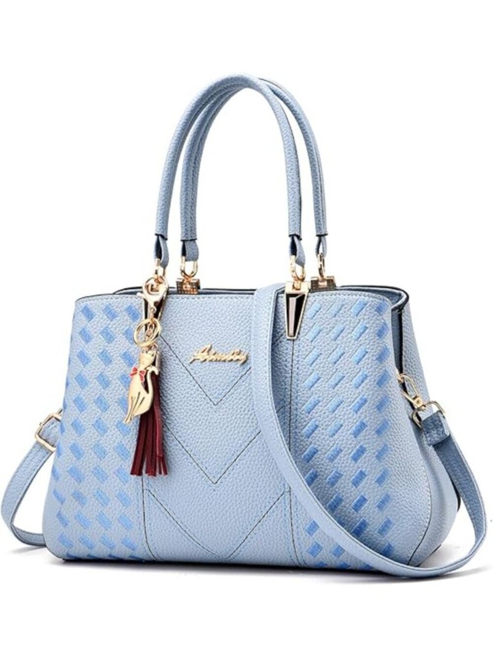 Women's 1-light Blue Shoulder Bag Ladies Satchel Messenger Tote Bag Purses